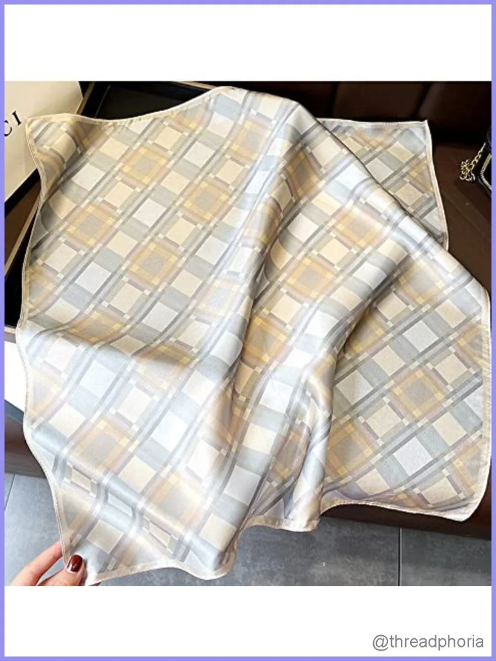 100% Mulberry Silk Small Square Scarf 21